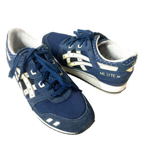 Asics Gel-Lyte III Athletic Shoes Women's 9.5 Navy Blue Low Top Running Sneakers